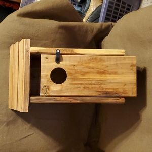 Solid Wood Small Bird House 12in